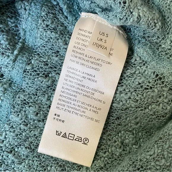 Free People Ocean Air Hacci Tunic Knit Sweater Top Seafoam Moss Small - Picture 11 of 14